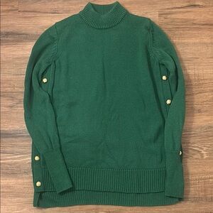 Tuckernuck Green Sweater with Gold Button Accents